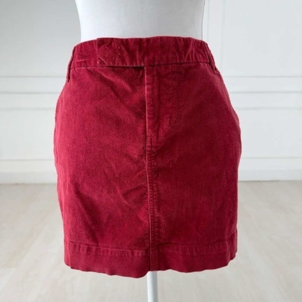 Gap Corduroy Mini Skirt Women Size 6 Red Maroon Crimson Burgundy‎ Stretch Casual